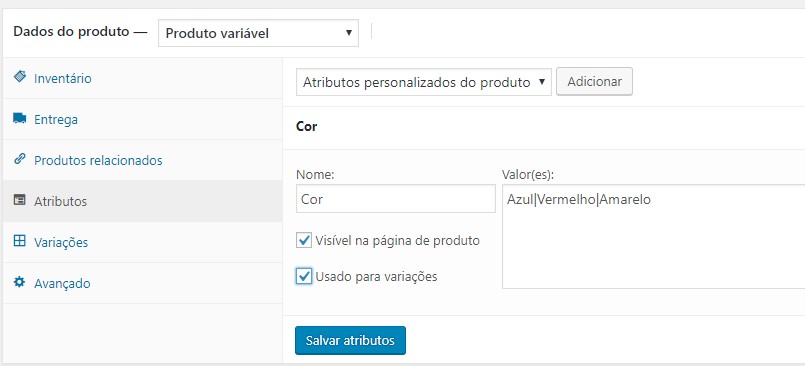 produtos variáveis no woocommerce