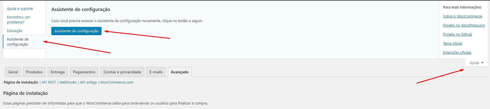 Woocommerce assistente de configuração