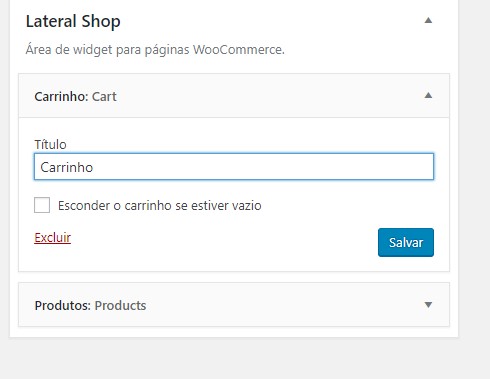 Trocar o nome do widget